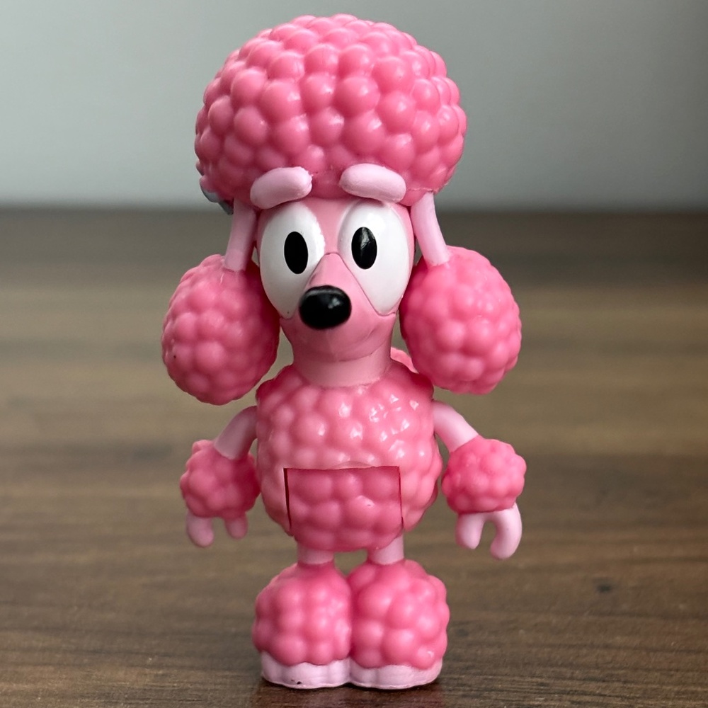 BLUEY Friends COCO Pink Poodle Poseable Dog Replacement Figure Toy Mates Cake